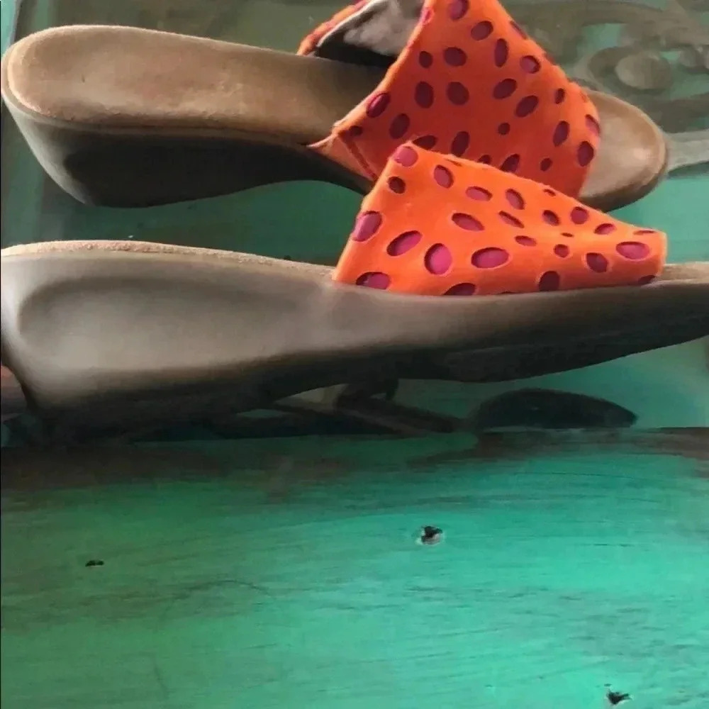 Sz8 Orange & Pink Aerosoles Sandals - Picture 5 of 7